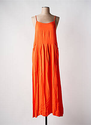 Robe longue fines bretelles fines bretelles orange LEÏ-1984 femme