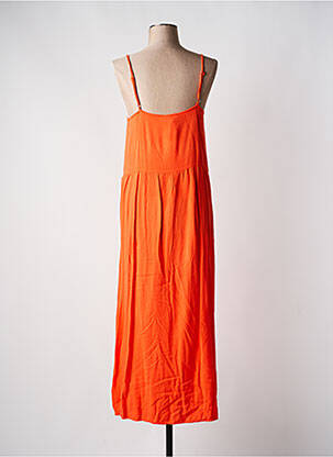 Robe longue fines bretelles fines bretelles orange LEÏ-1984 femme
