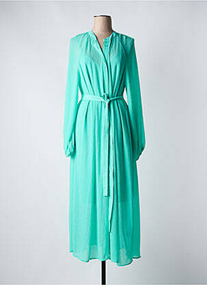 Robe mi-longue coupe fluide manches longues vert ESSENTIEL ANTWERP femme