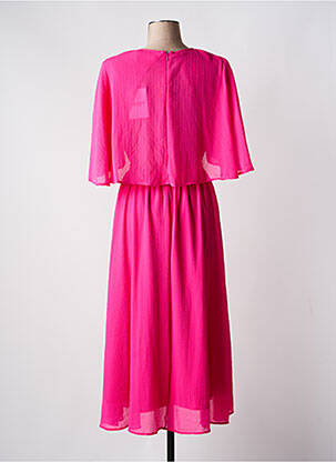 Robe longue tissage crêpe manches 3/4 rose ESSENTIEL ANTWERP femme