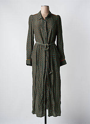 Robe longue manches longues manches longues vert HOD femme