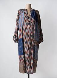 Robe longue manches longues manches longues bleu V.DE.VINSTER femme
