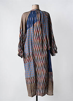 Robe longue manches longues manches longues bleu V.DE.VINSTER femme