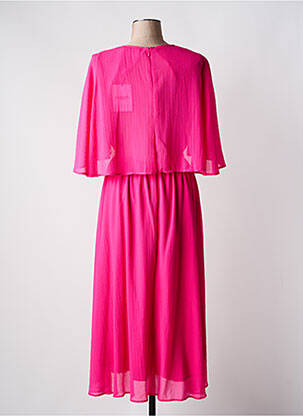 Robe longue tissage crêpe manches 3/4 rose ESSENTIEL ANTWERP femme