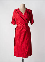 Robe mi-longue manches courtes manches courtes rouge HARTFORD femme