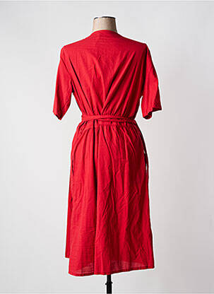 Robe mi-longue manches courtes manches courtes rouge HARTFORD femme