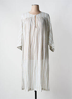 Robe mi-longue coupe fluide manches 3/4 beige MY SUNDAY MORNING femme