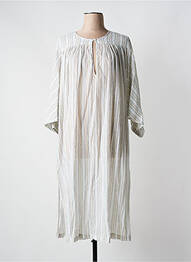 Robe mi-longue coupe fluide manches 3/4 beige MY SUNDAY MORNING femme