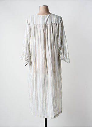 Robe mi-longue coupe fluide manches 3/4 beige MY SUNDAY MORNING femme