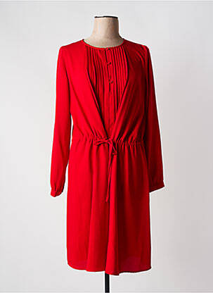 Robe mi-longue manches longues manches longues rouge ATHÉ femme