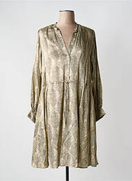 Robe mi-longue coupe fluide manches longues beige HARTFORD femme