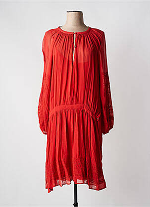 Robe mi-longue coupe fluide manches longues orange VANESSA BRUNO femme