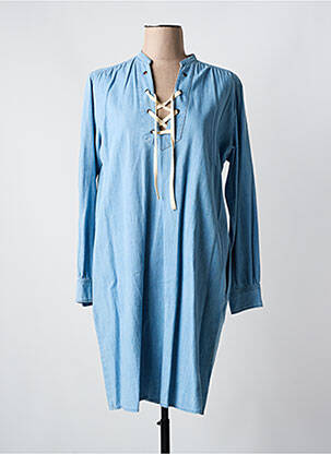 Robe mi-longue manches longues manches longues bleu HARTFORD femme