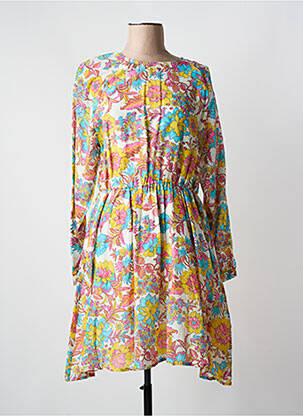 Robe mi-longue imprimé fleurs manches longues jaune ESSENTIEL ANTWERP femme