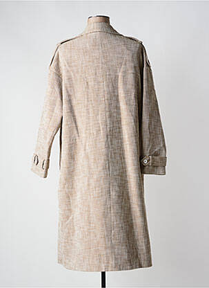 Manteau long coupe droite sans capuche beige SWILDENS femme