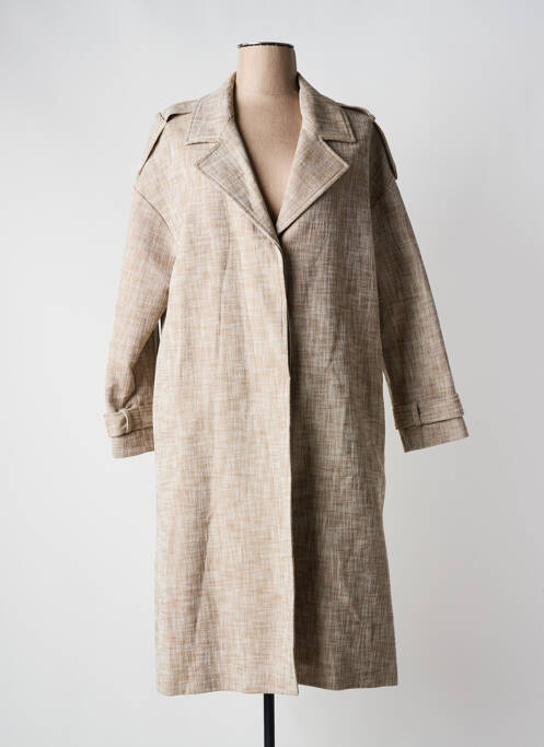 Manteau long beige SWILDENS pour femme