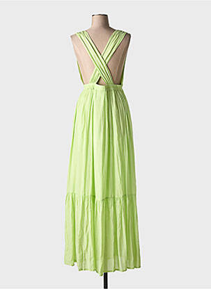 Robe longue coupe cintrée fines bretelles vert SCOTCH & SODA femme