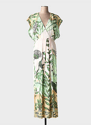 Robe longue manches courtes manches courtes vert SCOTCH & SODA femme