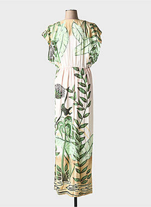 Robe longue manches courtes manches courtes vert SCOTCH & SODA femme