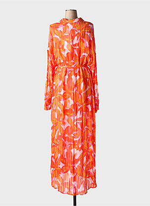 Robe longue manches longues manches longues orange FABIENNE CHAPOT femme