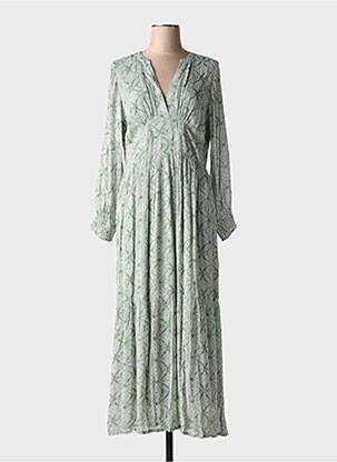 Robe longue manches longues manches longues vert INDI & COLD femme