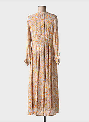 Robe longue manches longues manches longues beige INDI & COLD femme