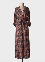 Robe longue manches longues manches longues noir LA PETITE FRANCAISE femme