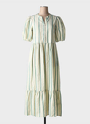 Robe longue manches courtes manches courtes vert YERSE femme