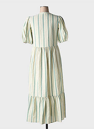 Robe longue manches courtes manches courtes vert YERSE femme