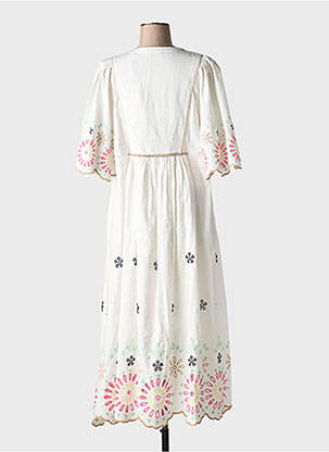 Robe longue coupe cintrée manches 3/4 beige SCOTCH & SODA femme