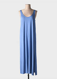 Robe longue coupe cintrée fines bretelles bleu YERSE femme