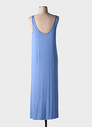 Robe longue coupe cintrée fines bretelles bleu YERSE femme
