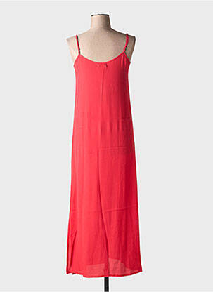 Robe longue manches bretelles ajustables fines bretelles rouge YERSE femme