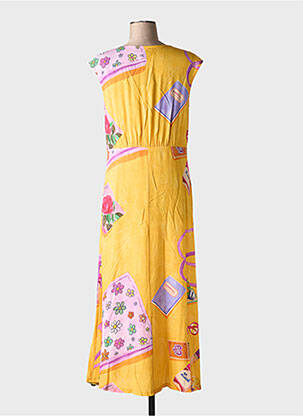 Robe longue manches courtes manches courtes jaune CAP JULUCA femme