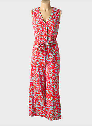 Combi-pantalon fermeture boutonnée sur le devant sans manche rouge ZILCH femme