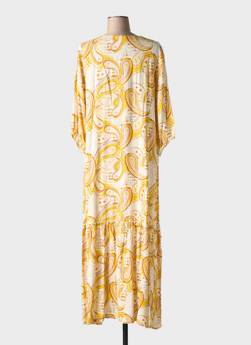 Robe longue jaune LA REINE TRICOTE pour femme