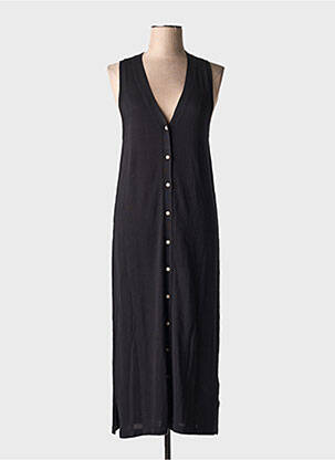 Robe pull col v sans manche noir YERSE femme
