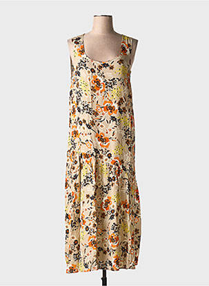 Robe longue sans manche sans manche beige TOUPY femme