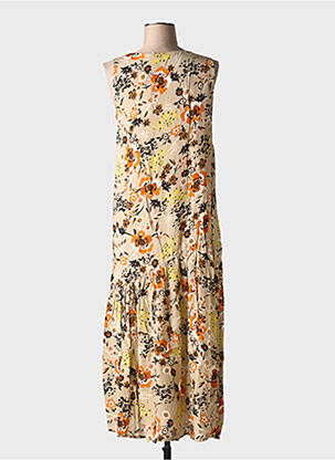 Robe longue sans manche sans manche beige TOUPY femme