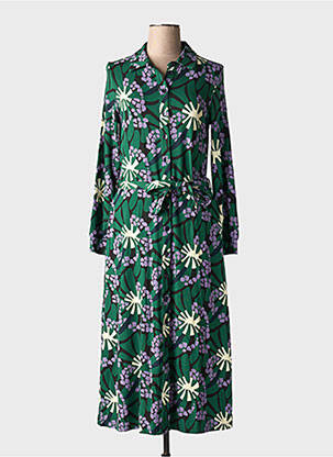 Robe longue manches longues manches longues vert ZILCH femme