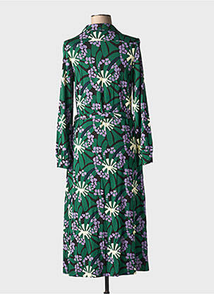 Robe longue imprimé fantaisie manches longues vert ZILCH femme