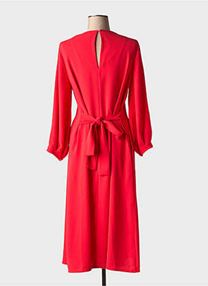 Robe mi-longue manches longues manches longues rouge TOUPY femme
