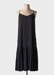 Robe mi-longue doublure fines bretelles noir YERSE femme