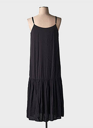 Robe mi-longue doublure fines bretelles noir YERSE femme