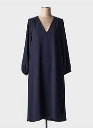 Robe mi-longue manches longues manches longues bleu TOUPY femme