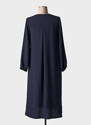 Robe mi-longue manches longues manches longues bleu TOUPY femme