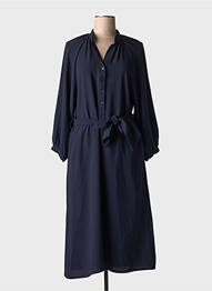 Robe longue manches longues manches longues bleu TOUPY femme