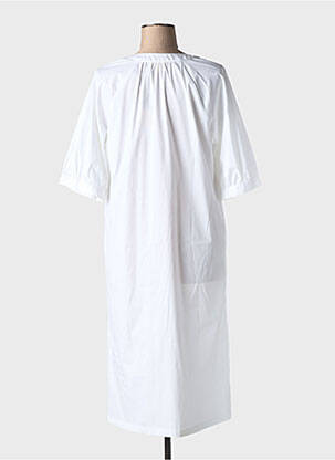 Robe mi-longue manches courtes manches courtes blanc TOUPY femme