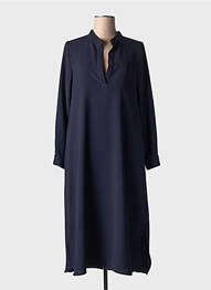 Robe mi-longue manches longues manches longues bleu TOUPY femme