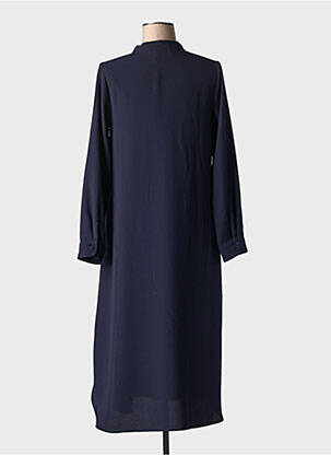 Robe mi-longue manches longues manches longues bleu TOUPY femme